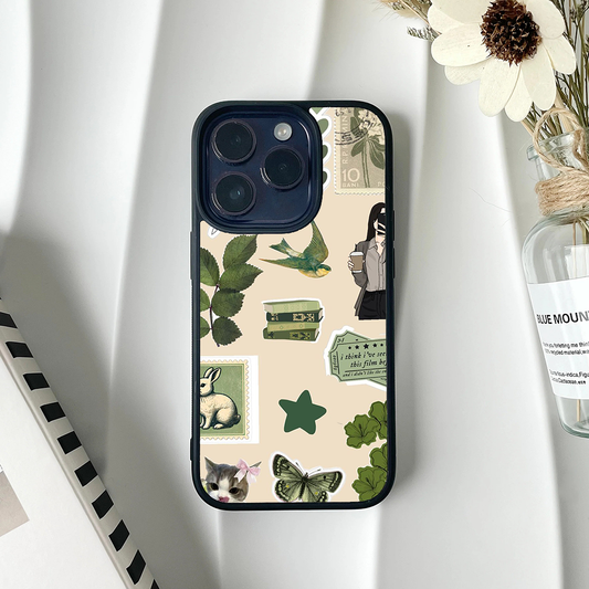 Vintage Petal Vibey Stickers Printed Protective Case