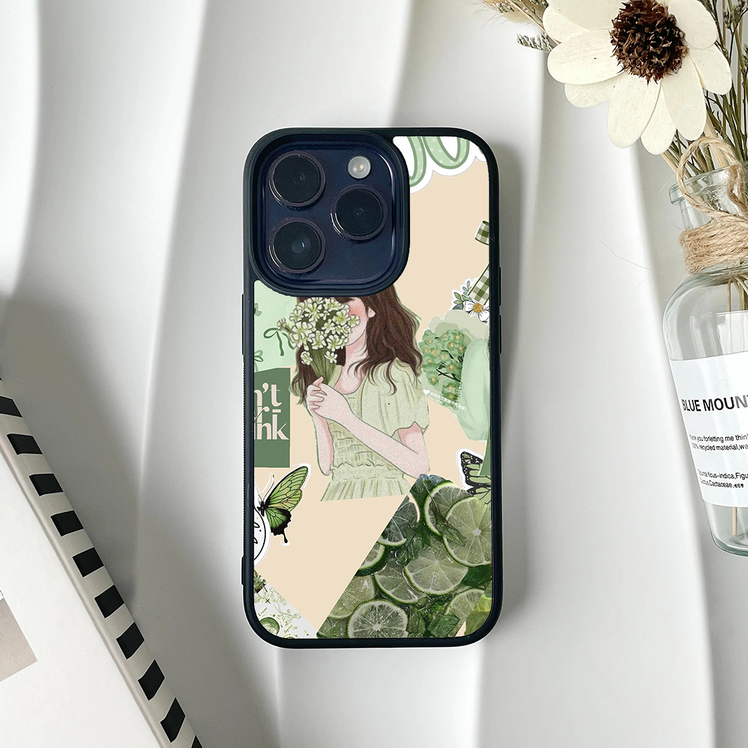 Flora Girl Vibey Stickers Printed Protective Case