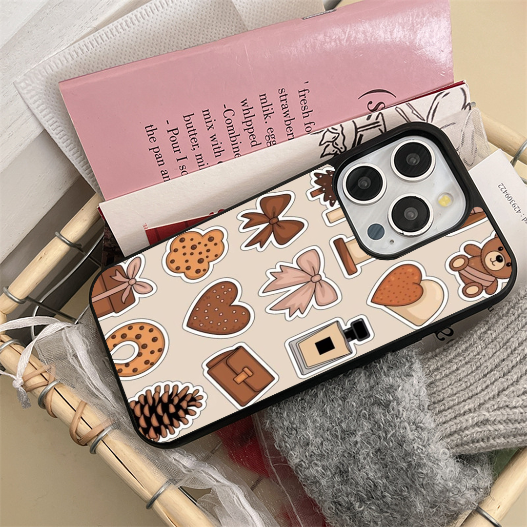 Brown Bowtie Vibey Stickers Printed Protective Case