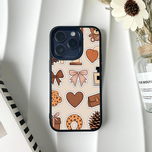 Brown Bowtie Vibey Stickers Printed Protective Case
