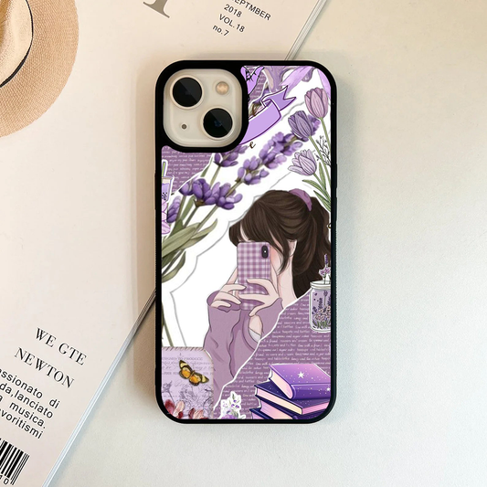 Lavender Love Vibey Stickers Printed Protective Case