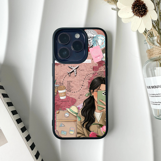 Travel Selfie Vibey Stickers Printed Protective Case