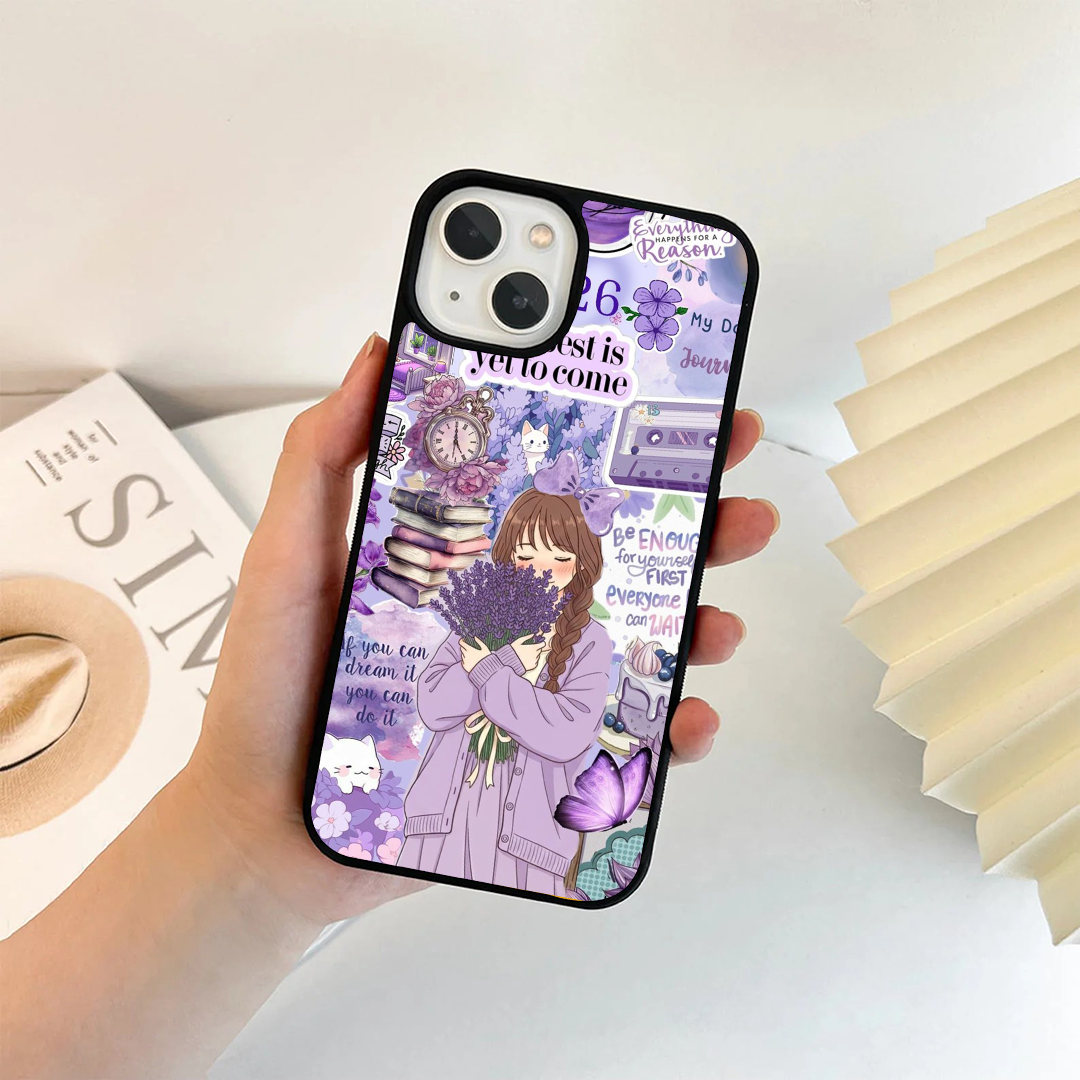 Lavender Lilac Vibey Stickers Printed Protective Case