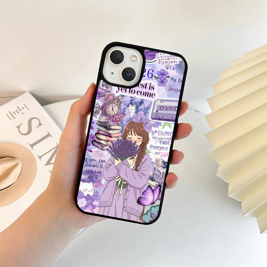 Lavender Lilac Vibey Stickers Printed Protective Case