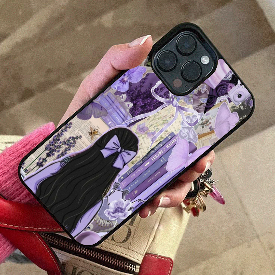 Purple Bowtie Vibey Stickers Printed Protective Case