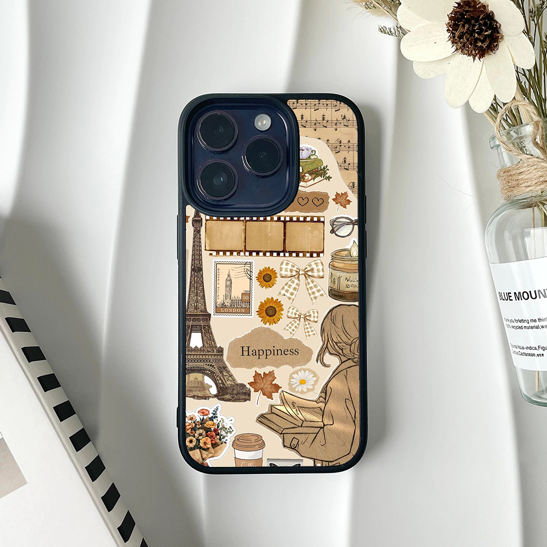 Vintage Happiness Vibey Stickers Printed Protective Case