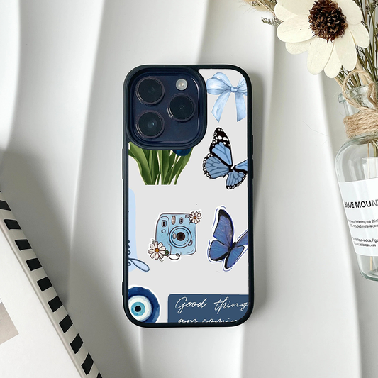 Pastel Butterflies Vibey Stickers Printed Protective Case