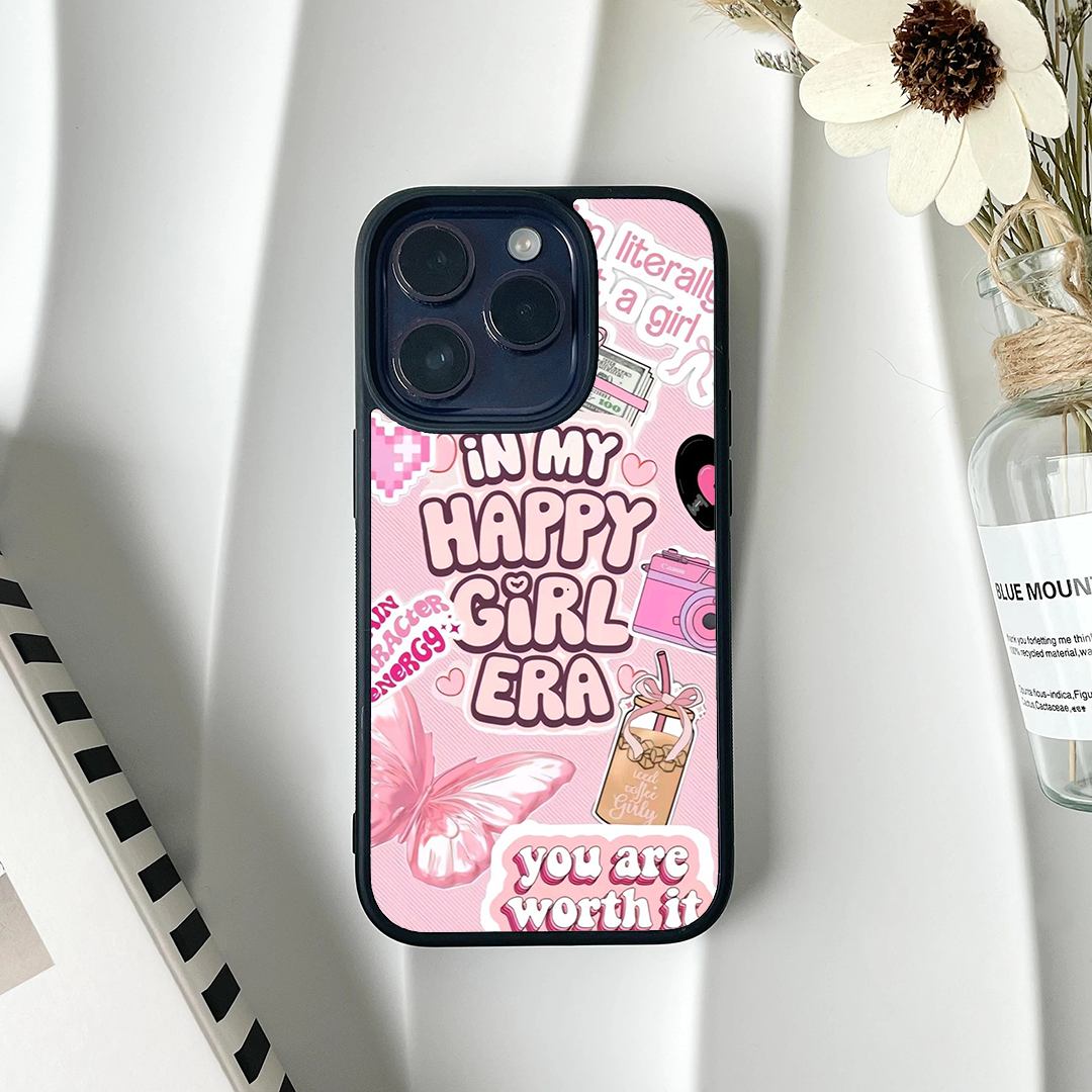 In My Happy Girl Era Vibey Stickers Printed Protective Case