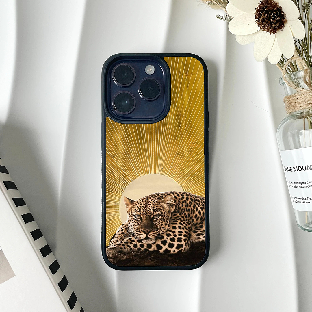 Shadow Wild Aura Leopard Printed Protective Phone Case Back Cover
