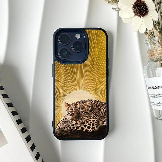Shadow Wild Aura Leopard Printed Protective Phone Case Back Cover