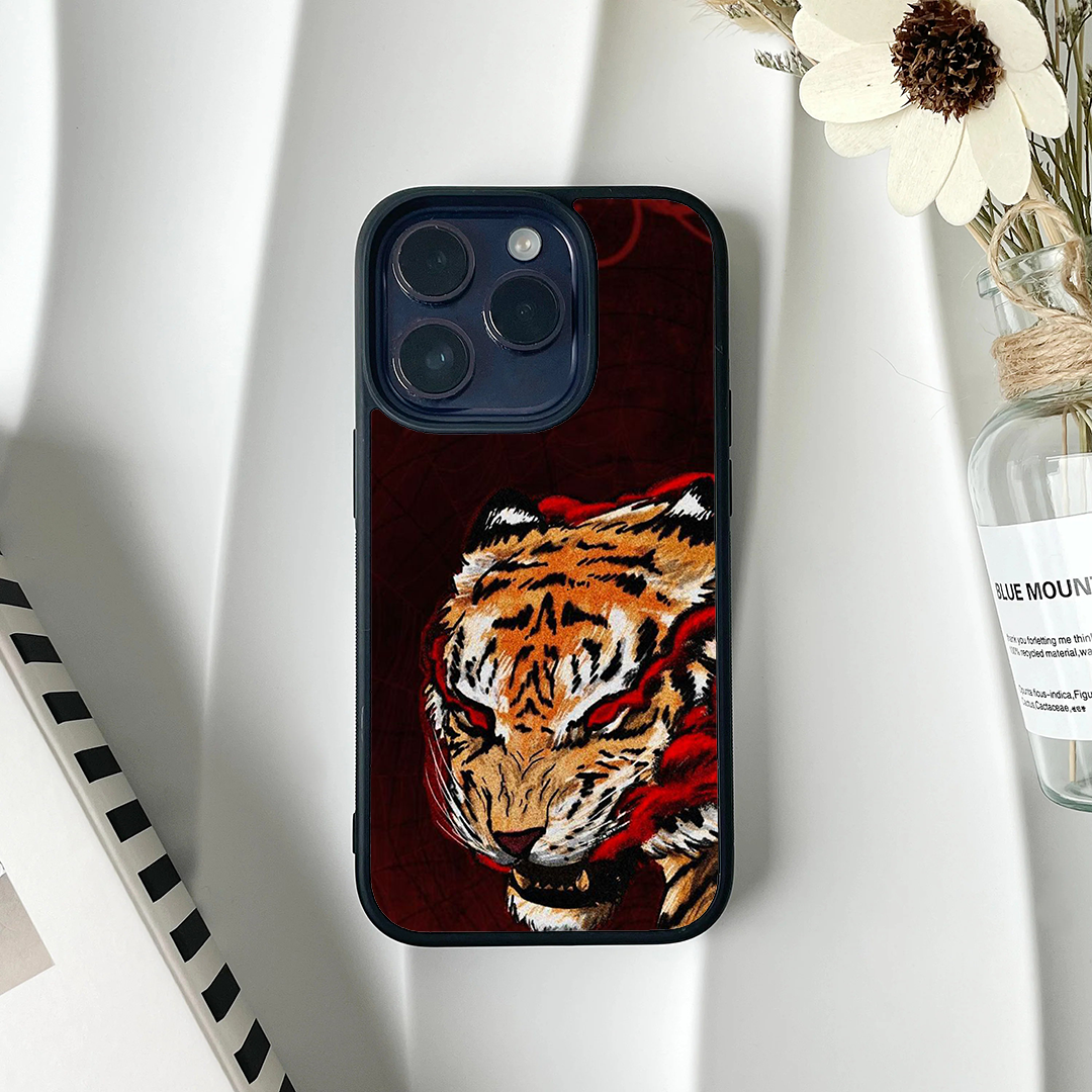 Fierce Wild Aura Tiger Printed Protective Phone Case Back Cover