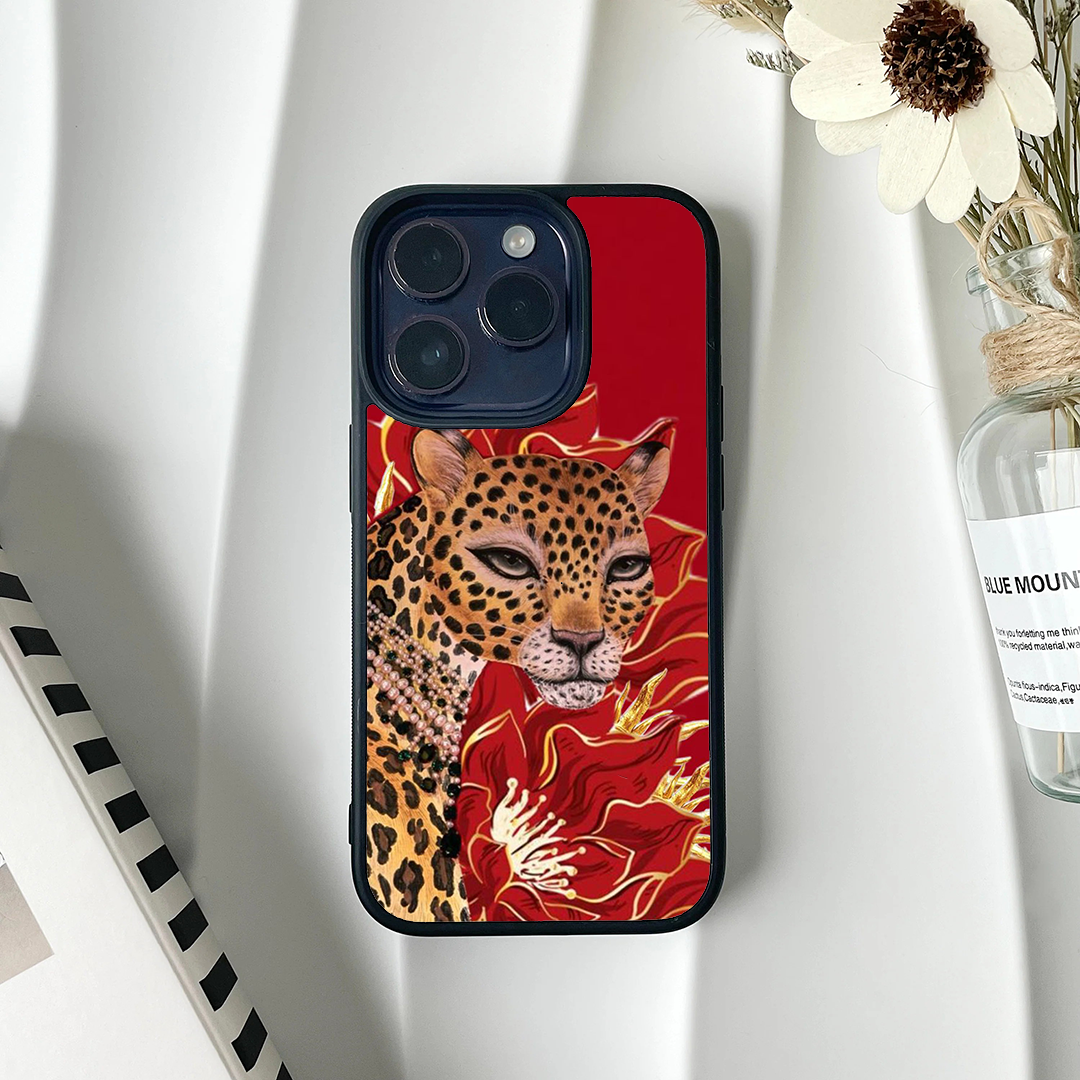 Flash Wild Aura Cheetah Printed Protective Phone Case Back Cover
