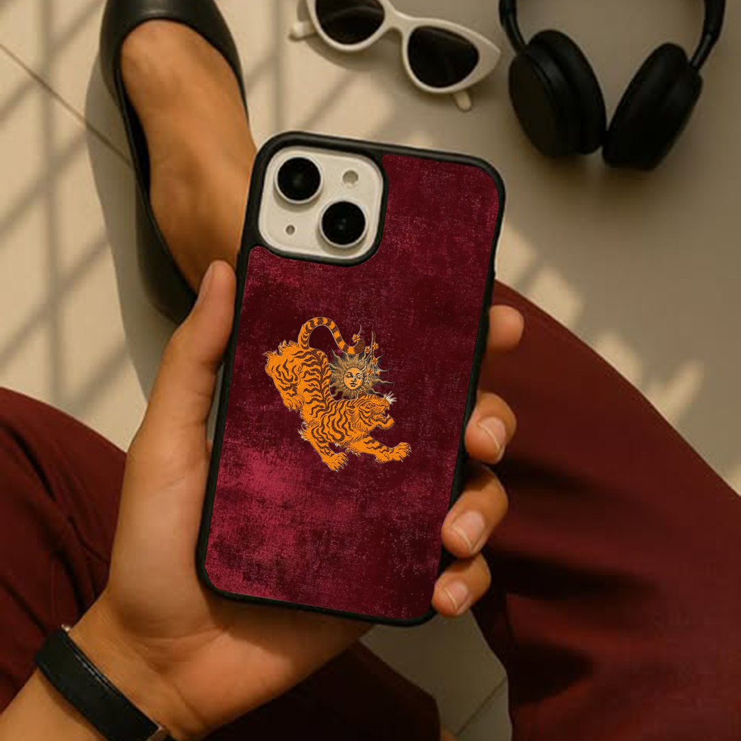 Flame Wild Aura Tiger Printed Protective Phone Case Back Cover