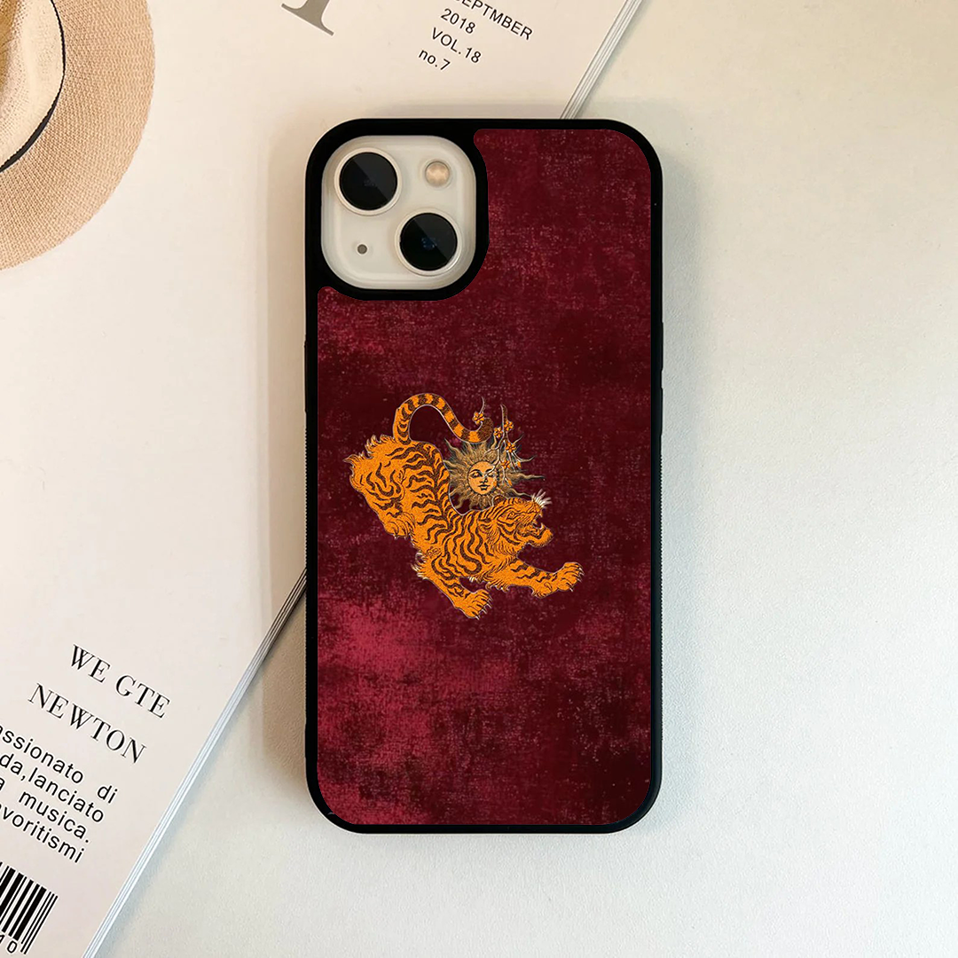 Flame Wild Aura Tiger Printed Protective Phone Case Back Cover