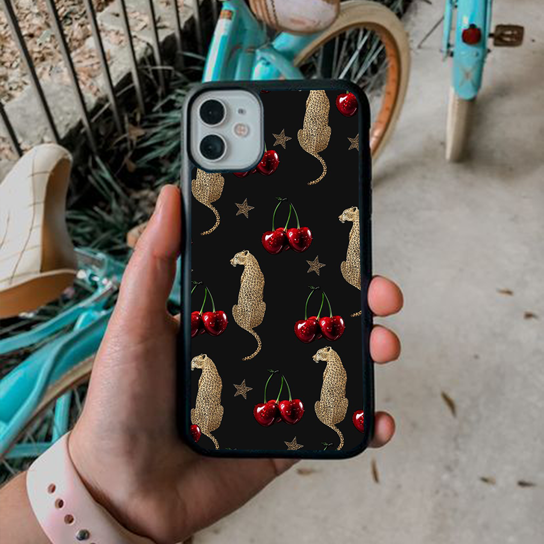 Cherry Wild Aura Cheetah Printed Protective Phone Case Back Cover