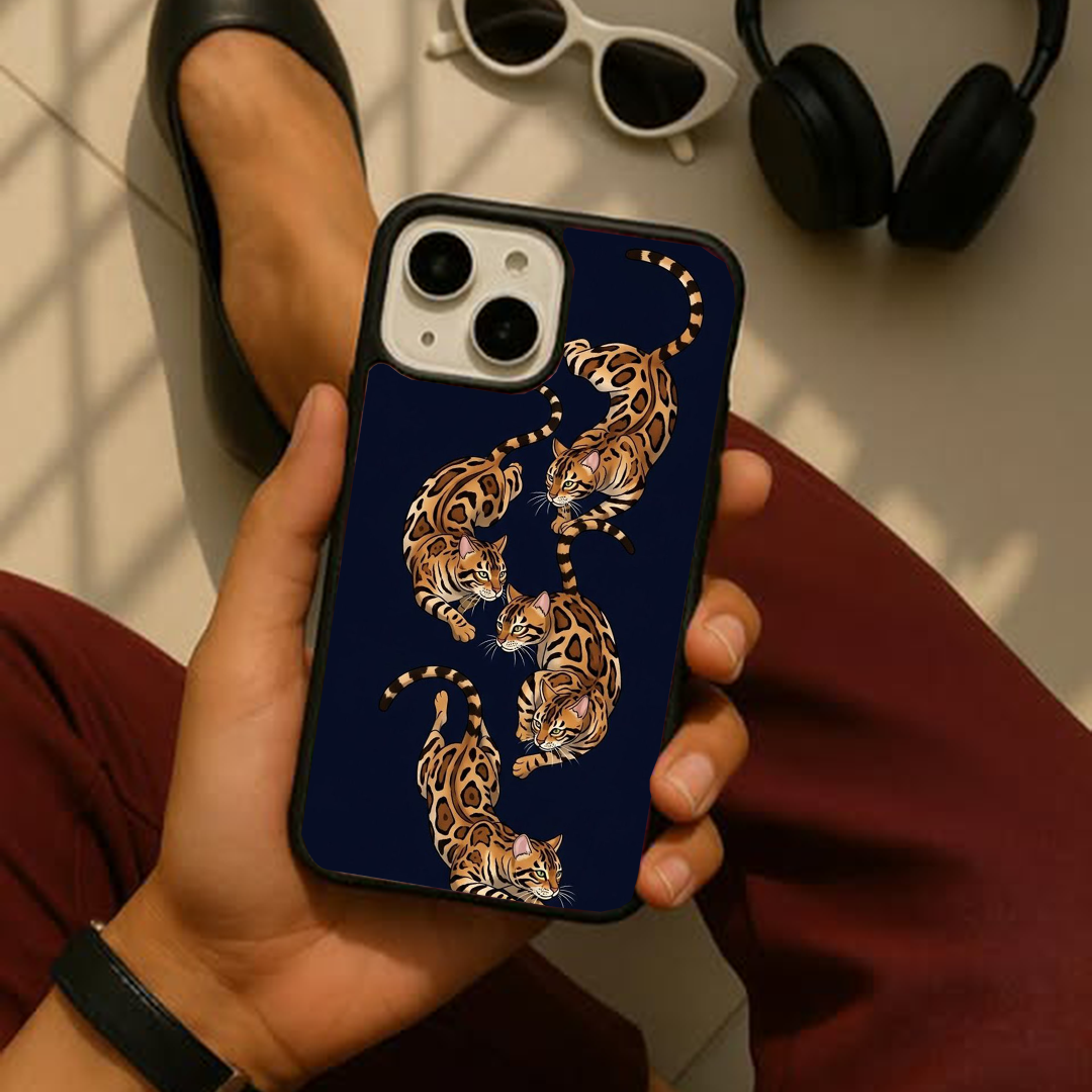 Hunter Wild Aura Leopard Printed Protective Phone Case Back Cover