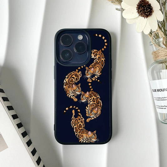 Hunter Wild Aura Leopard Printed Protective Phone Case Back Cover