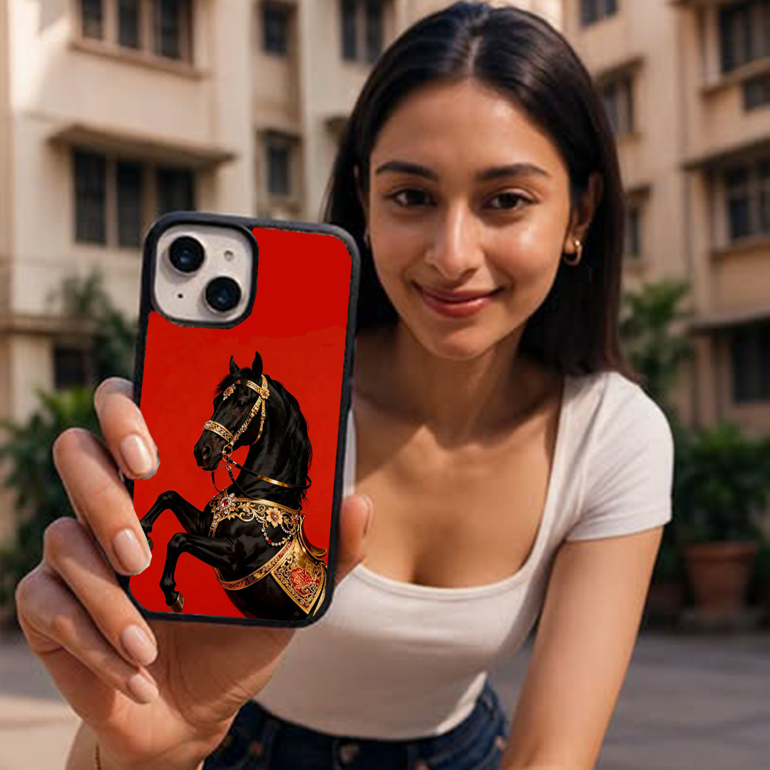 Wind Wild Aura Horse Printed Protective Phone Case Back Cover