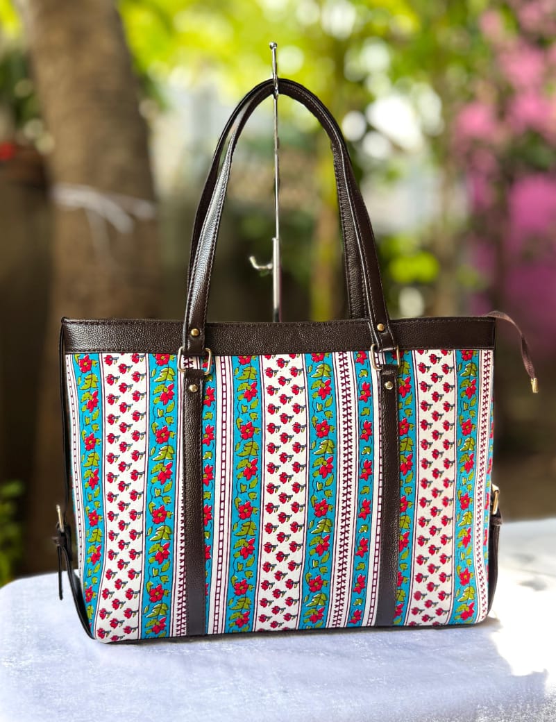 Pattern Hand Block Printed Hand Bag
