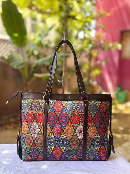 Mandala Art Hand Block Printed Hand Bag