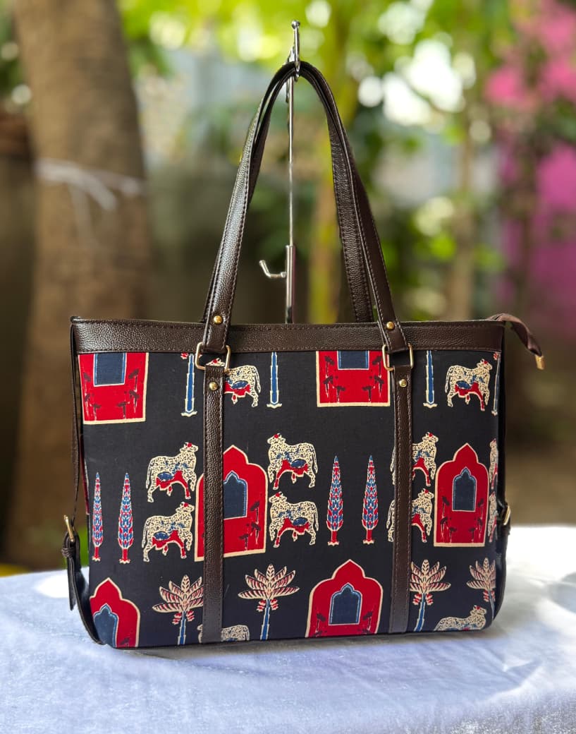 Ajrakh Hand Block Printed Hand Bag
