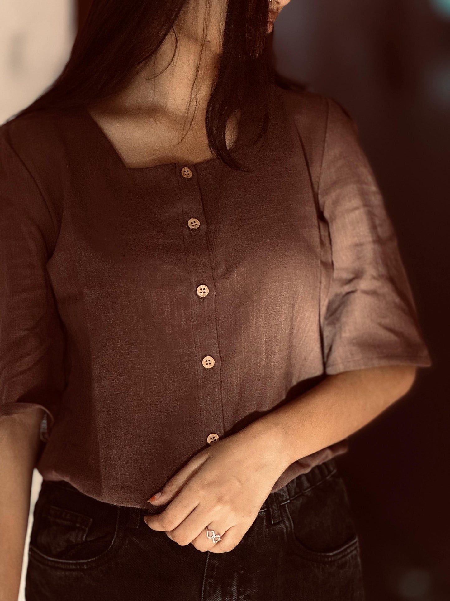 Cotton Linen Crop Top