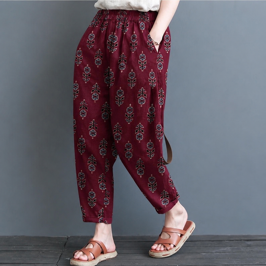Women's Cotton Hand Block Printed Pants – Everyday Cotton Comfort