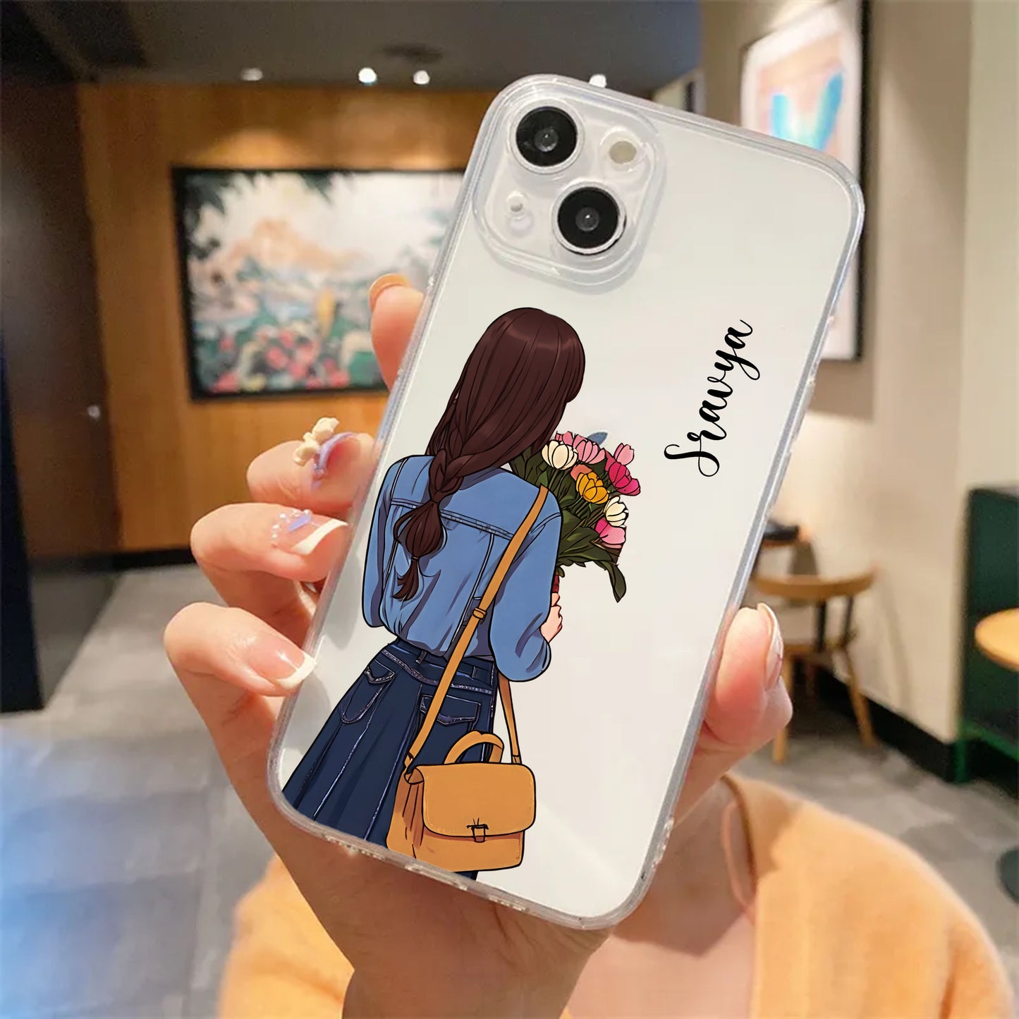 Fleur Femme Customised name Transparent Silicone Case