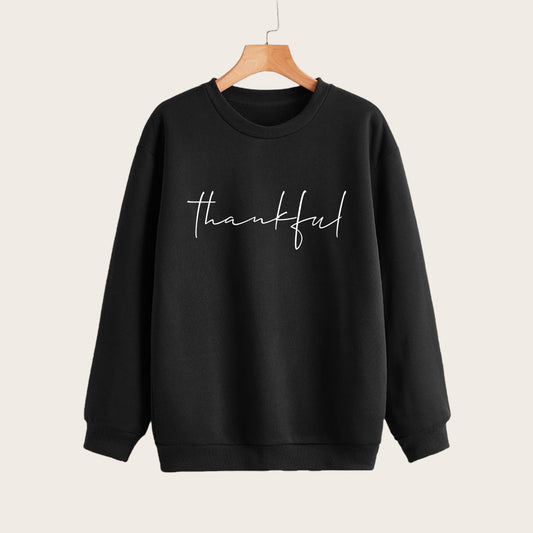 Thankful Printed Unisex Oversized Sweatshirt