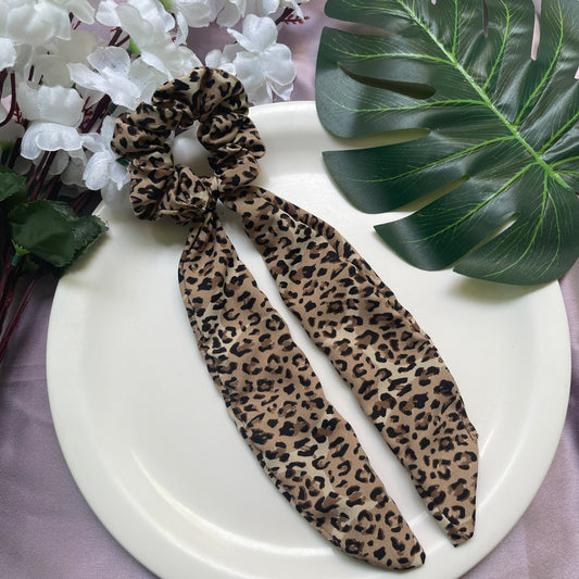 Leopard Printed scarf Scrunchies