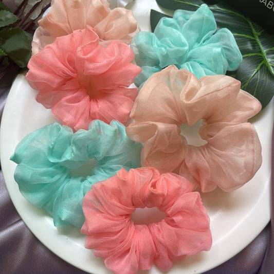 Pastel Organza Scrunchies