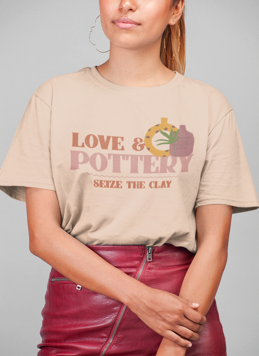 Love Pottery Seize The Clay printed Peach Unisex T-Shirt
