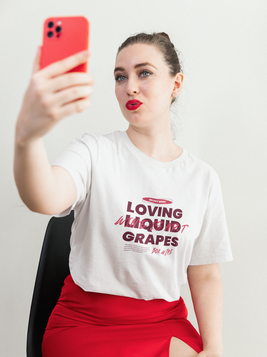 Loving Liquied Grapes Oversized White Printed Tshirt Unisex