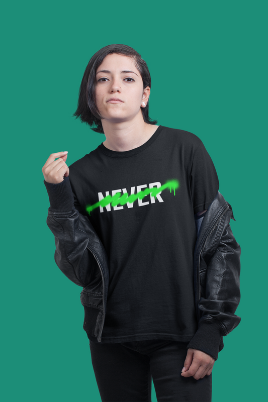 Never printed Black Unisex T-Shirt