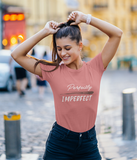 Perfectly Imperfect printed Coral Unisex T-Shirt