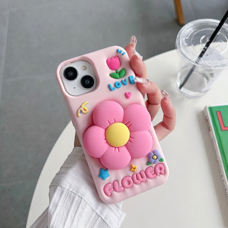 Spring Flower Stand Silicone Soft Phone Case