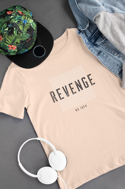 Revenge No Idea Printed Peach Unisex T-Shirt