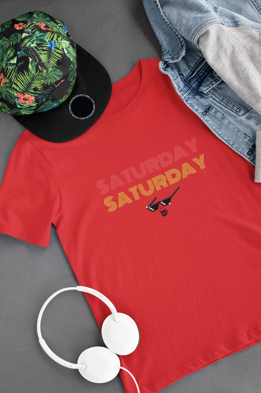 Saturday Saturday Printed Red Unisex T-Shirt