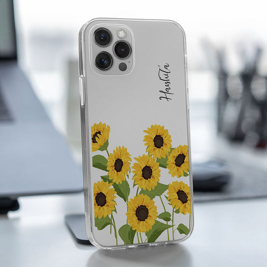 Sunflower Name Transparent Silicone case