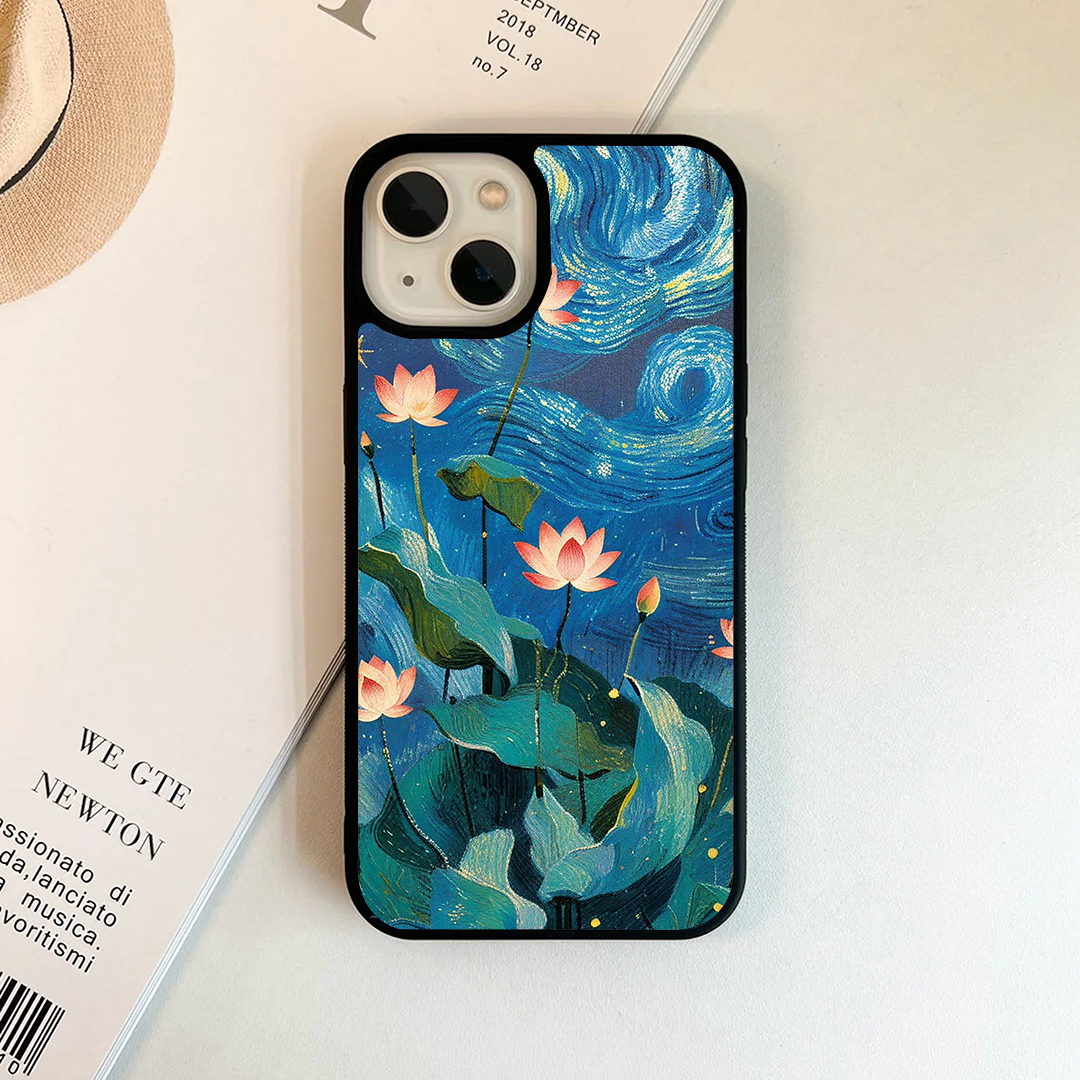 Cosmic Lotus Garden Art Glass case