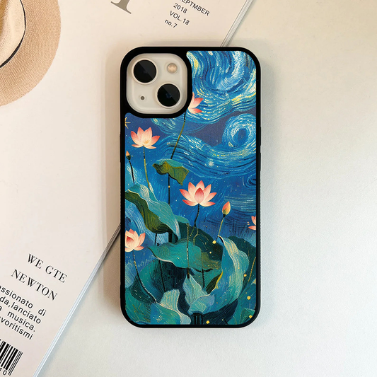 Cosmic Lotus Garden Art Glass case