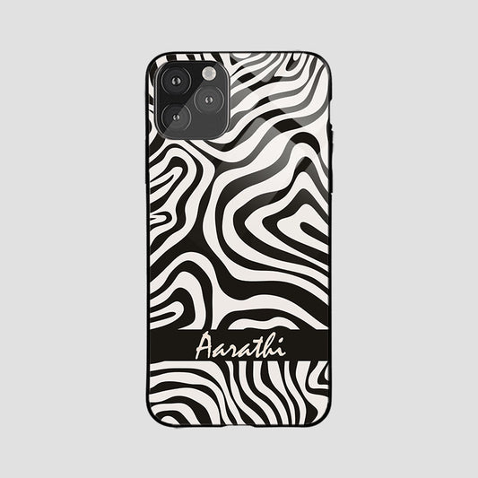 Abstract Lines Name glass case