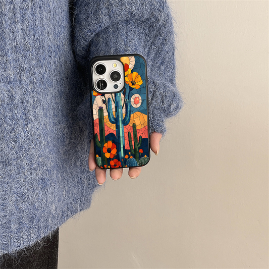 Textured Flower Cactus Phone Case