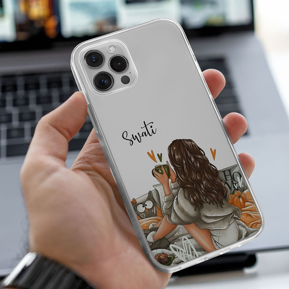 Girl Relax Transparent Silicone case