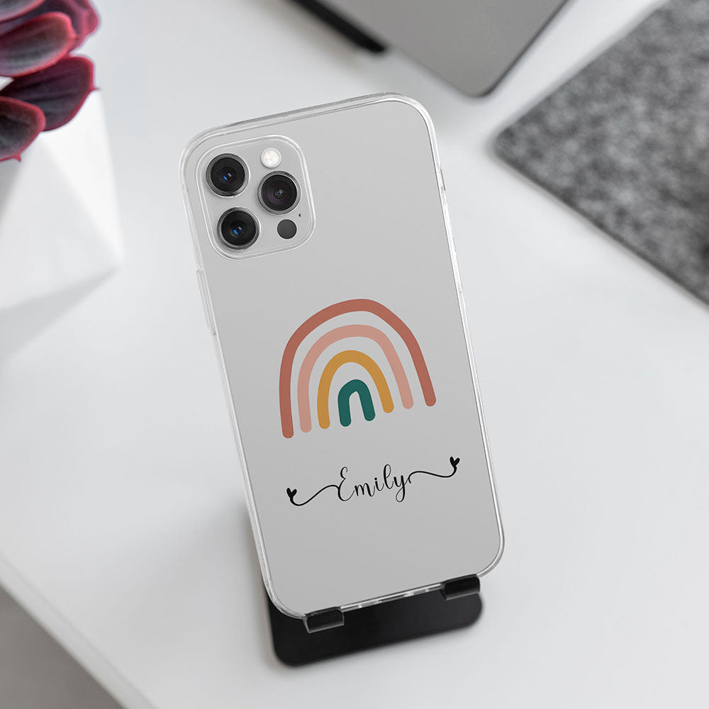 Rainbow Name Transparent Silicone case