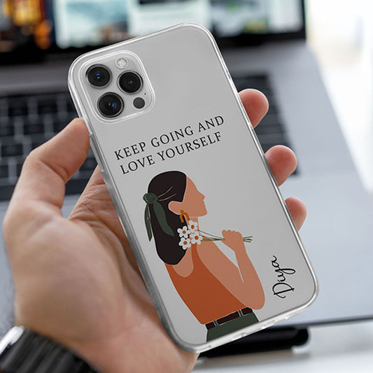 Hey Girl Keep Going Name Transparent Silicone case