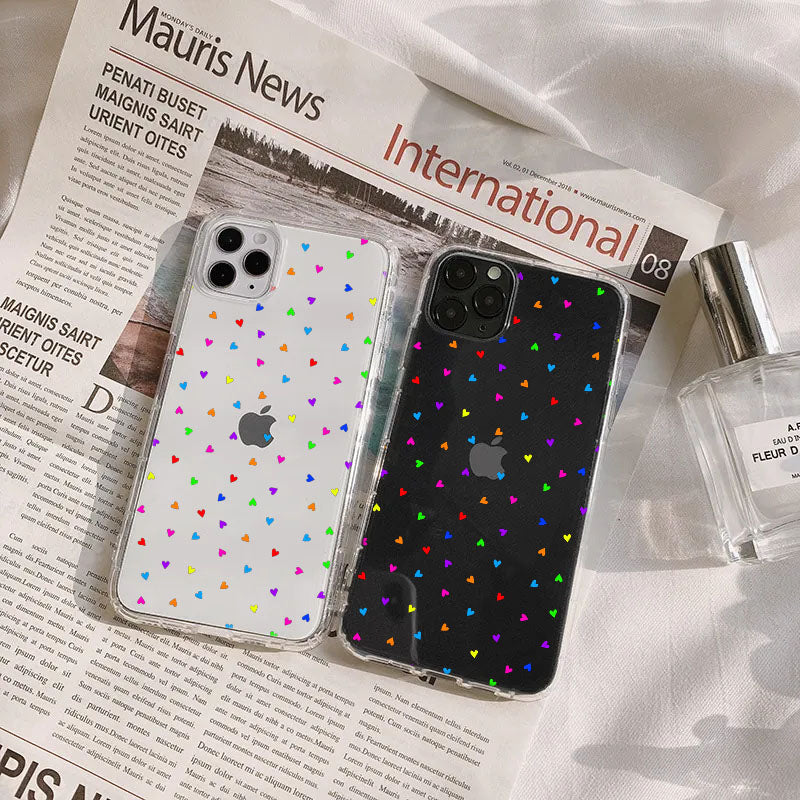 Multi Hearts Transparent Silicone case