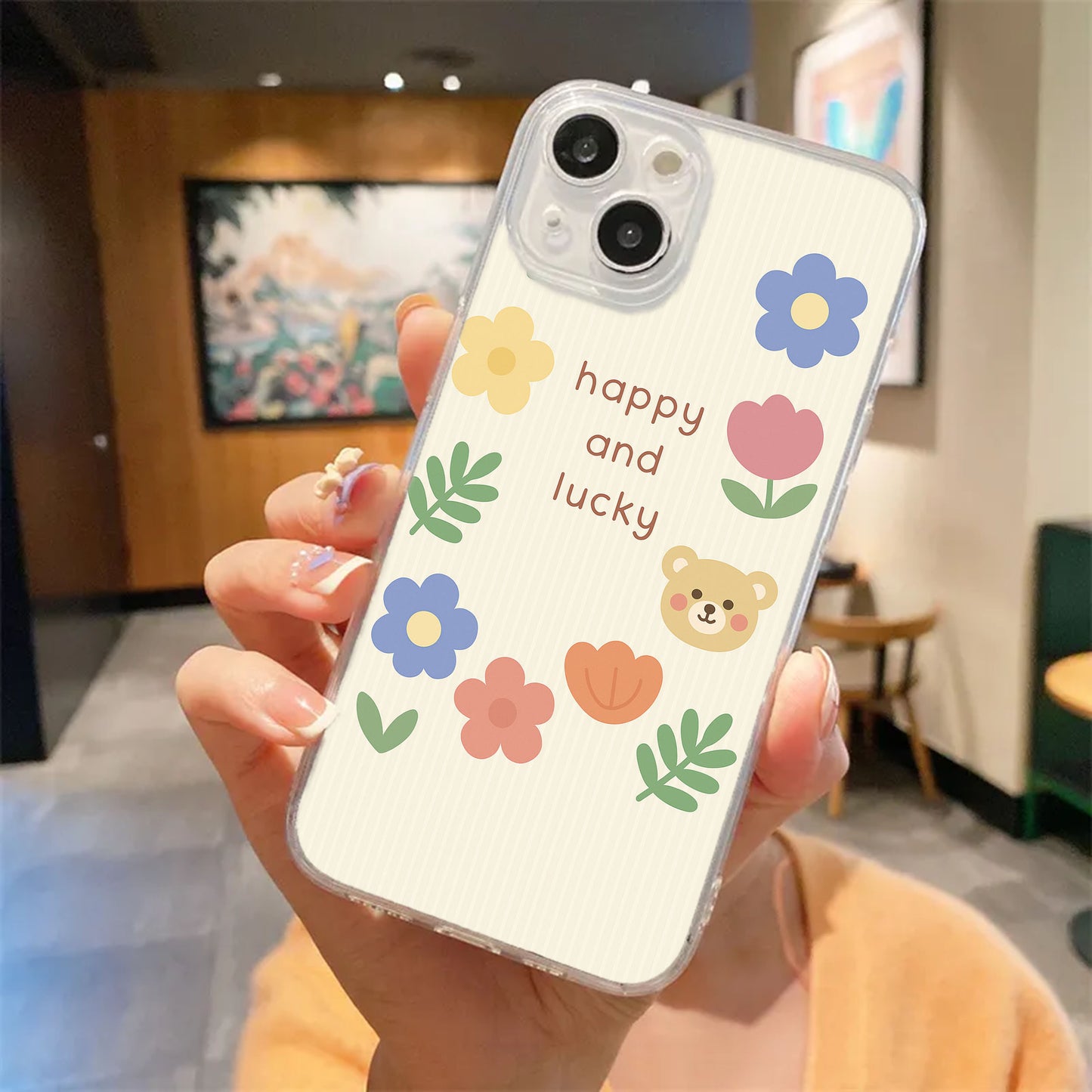 Happy And Lucky Clear Phone Case