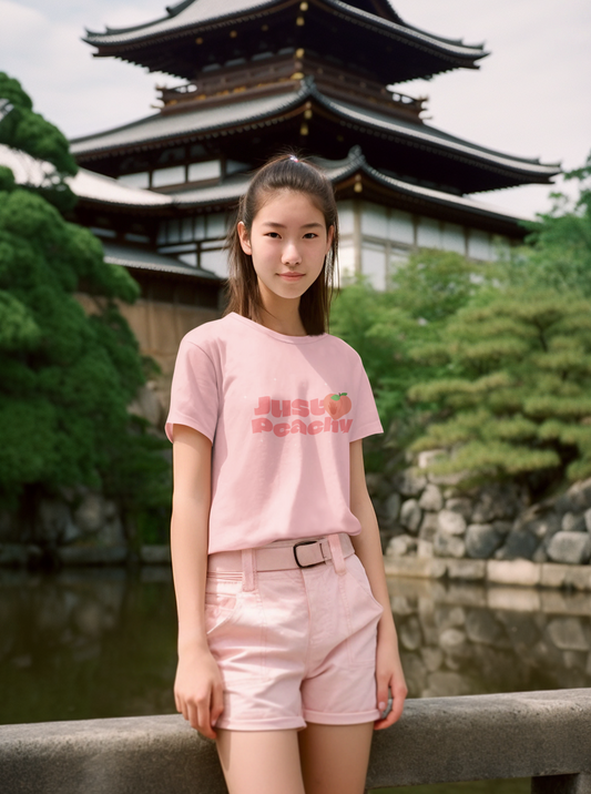 Just Peachy Printed Light Pink  T-Shirt