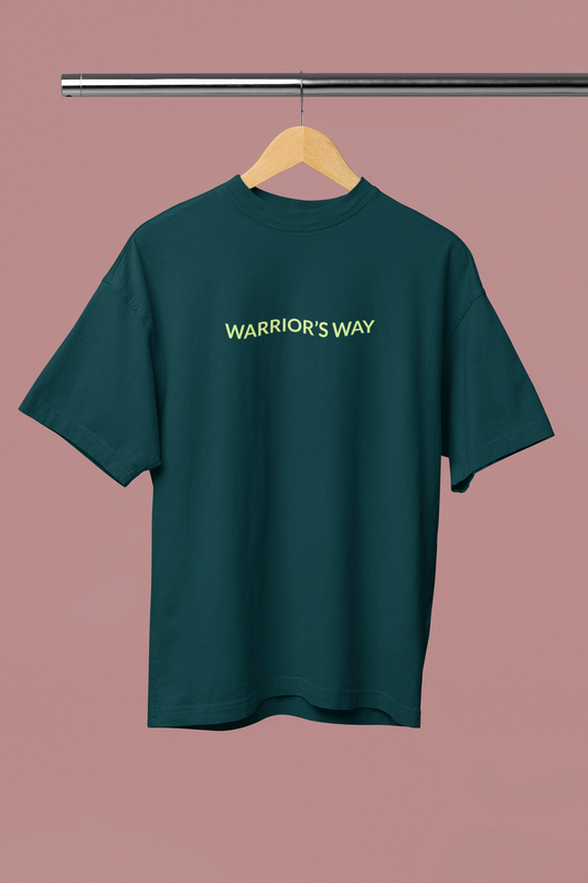 Worrior's Way Oversized Petrol Blue Front and Back Printed T-shirt Unisex